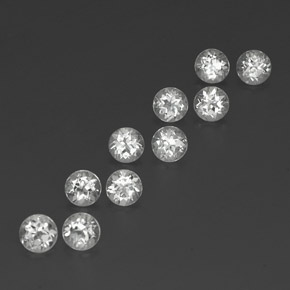캐럿 천연 화이트 토파즈 보석, 라운드 컷, 4.03 mm, VS
