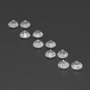 캐럿 천연 화이트 토파즈 보석, 라운드 컷, 4.03 mm, VS