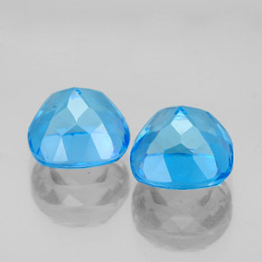 캐럿 천연 스위스 블루 토파즈 보석, 쿠션 컷, 7.9×7.9 mm, VVS-VS