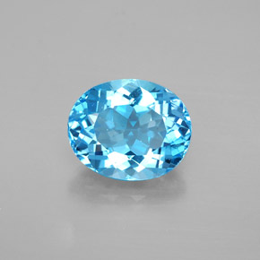 4.79캐럿 천연 스위스 블루 토파즈, 타원형 컷, 11.1×9.1 mm, VVS-VS