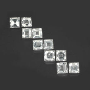 3.80캐럿 천연 화이트 토파즈 보석, 스퀘어, 4×3.9 mm, VVS-VS