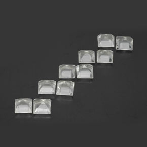 3.80캐럿 천연 화이트 토파즈 보석, 스퀘어, 4×3.9 mm, VVS-VS