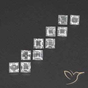 3.98캐럿 천연 하얀색 황옥 보석, 정사각형, VVS-VS