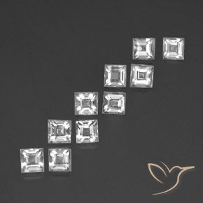 3.87캐럿 천연 클리어 화이트 황옥 보석, 정사각형, VVS-VS