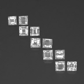 3.12캐럿 천연 클리어 화이트 토파즈 보석, 스퀘어, 3.7×3.6 mm, VVS-VS