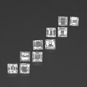 3.12캐럿 천연 클리어 화이트 토파즈 보석, 스퀘어, 3.7×3.6 mm, VVS-VS