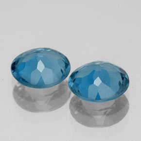 캐럿 천연 런던 블루 토파즈 보석, 라운드 컷, 7.74 mm, VVS-VS