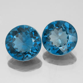 캐럿 천연 런던 블루 토파즈 보석, 라운드 컷, 8.04 mm, VS