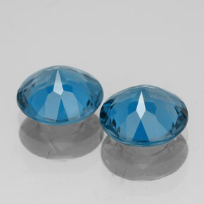 캐럿 천연 런던 블루 토파즈 보석, 라운드 컷, 7.89 mm, VVS-VS