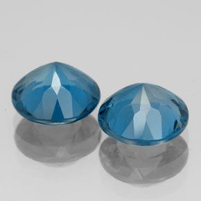 캐럿 천연 런던 블루 토파즈 보석, 라운드 컷, 8.03 mm, VVS-VS