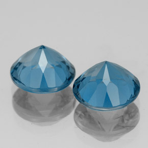 캐럿 천연 런던 블루 토파즈 보석, 라운드 컷, 7.88 mm, VS