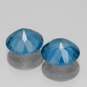 캐럿 천연 런던 블루 토파즈 보석, 라운드 컷, 7.89 mm, VS