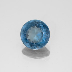1.88캐럿 천연 런던 블루 토파즈, 라운드 컷, 7.74 mm, VS-SI