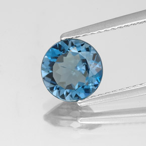 1.75캐럿 천연 런던 블루 토파즈, 라운드 컷, 7.70 mm, SI
