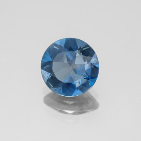 1.85캐럿 천연 런던 블루 토파즈, 라운드 컷, 7.86 mm, VVS-VS