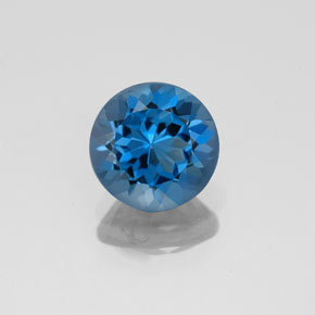 1.93캐럿 천연 런던 블루 토파즈, 라운드 컷, 7.60 mm, VS