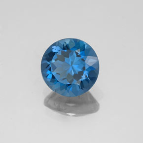 1.93캐럿 천연 런던 블루 토파즈, 라운드 컷, 7.60 mm, VS