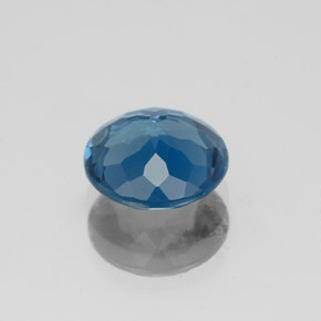 2.13캐럿 천연 런던 블루 토파즈, 라운드 컷, 8.12 mm, VVS