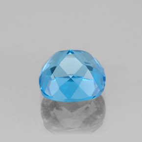 2.99캐럿 천연 스위스 블루 토파즈, 쿠션 컷, 8.1×8 mm, VVS-VS