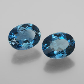 캐럿 천연 런던 블루 토파즈 보석, 타원형 컷, 9.1×7 mm, VS