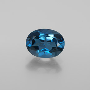 1.88캐럿 천연 런던 블루 토파즈, 타원형 컷, 8.7×6.7 mm, VS