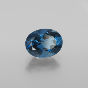 1.88캐럿 천연 런던 블루 토파즈, 타원형 컷, 8.7×6.7 mm, VS