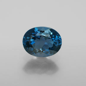 2.28캐럿 천연 런던 블루 토파즈, 타원형 컷, 9.1×7.1 mm, VS
