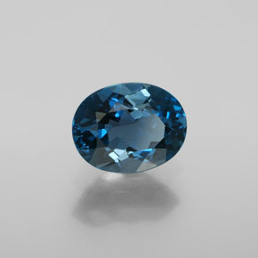 2.28캐럿 천연 런던 블루 토파즈, 타원형 컷, 9.1×7.1 mm, VS