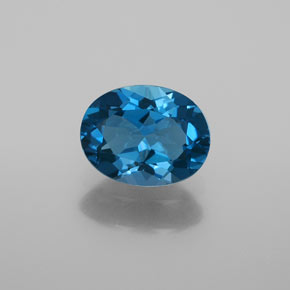 2.02캐럿 천연 런던 블루 토파즈, 타원형 컷, 9×7 mm, VVS