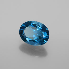 2.02캐럿 천연 런던 블루 토파즈, 타원형 컷, 9×7 mm, VVS