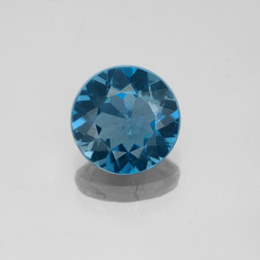 1.90캐럿 천연 런던 블루 토파즈, 라운드 컷, 8.00 mm, SI