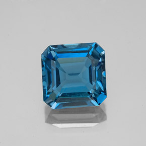 2.97캐럿 천연 런던 블루 토파즈, 에메랄드 컷, 8.2×8.1 mm, VS-SI