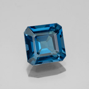 2.62캐럿 천연 런던 블루 토파즈, 에메랄드 컷, 8.1×8.1 mm, VS