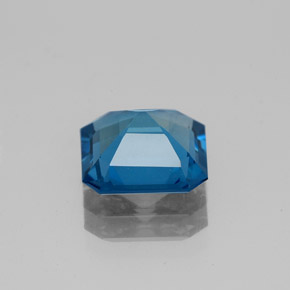 2.06캐럿 천연 런던 블루 토파즈, 에메랄드 컷, 7.9×7.9 mm, VVS-VS