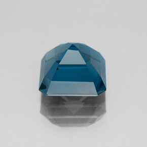 3.18캐럿 천연 런던 블루 토파즈, 에메랄드 컷, 8.2×8.2 mm, VS