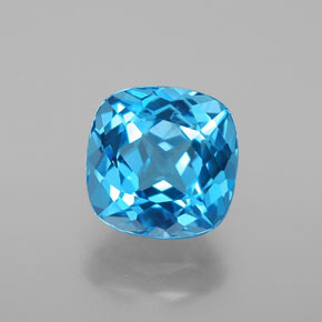 2.77캐럿 천연 스위스 블루 토파즈, 쿠션 컷, 8.1×8.1 mm, SI