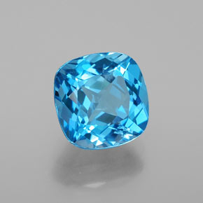 2.77캐럿 천연 스위스 블루 토파즈, 쿠션 컷, 8.1×8.1 mm, SI
