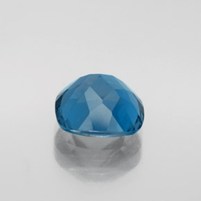3.68캐럿 천연 런던 블루 토파즈, 쿠션 컷, 9.1×9.1 mm, VVS