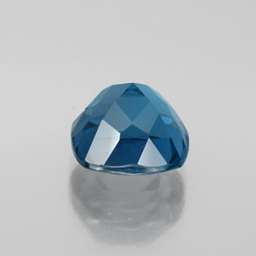 4.45캐럿 천연 런던 블루 토파즈, 쿠션 컷, 9.1×9.1 mm, VVS