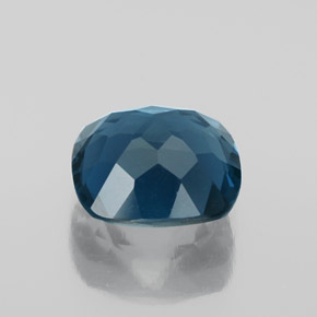 3.66캐럿 천연 런던 블루 토파즈, 쿠션 컷, 9.1×9.1 mm, VVS