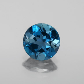 1.79캐럿 천연 런던 블루 토파즈, 라운드 컷, 7.70 mm, VVS-VS