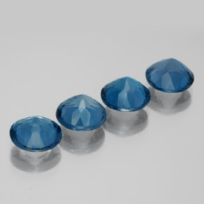 캐럿 천연 런던 블루 토파즈 보석, 라운드 컷, 8.08 mm, VVS-VS