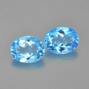 4.84캐럿 천연 스카이 블루 토파즈 보석, 타원형 컷, 9.1×7.2 mm, VVS-VS