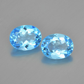 4.84캐럿 천연 스카이 블루 토파즈 보석, 타원형 컷, 9.1×7.2 mm, VVS-VS