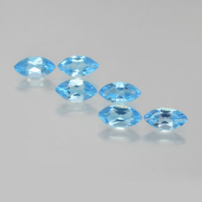2.57캐럿 천연 스위스 블루 토파즈 보석, 마퀴즈, 7×3.6 mm, VVS-VS