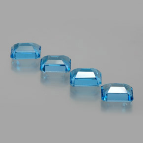 8.16캐럿 천연 스위스 블루 토파즈 보석, 에메랄드 컷, 8.1×6.1 mm, VS