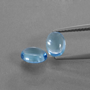 2.05캐럿 천연 스카이 블루 토파즈 보석, 타원형 컷, 7.1×5.2 mm, 투명한