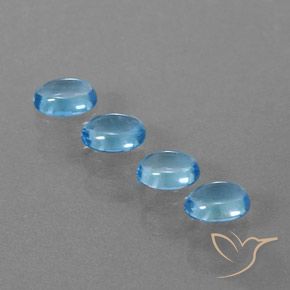 3.89캐럿 천연 스위스 블루 토파즈 보석, 타원형 컷, 6.9×5.1 mm, 투명한