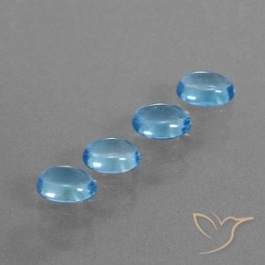3.89캐럿 천연 스위스 블루 토파즈 보석, 타원형 컷, 6.9×5.1 mm, 투명한