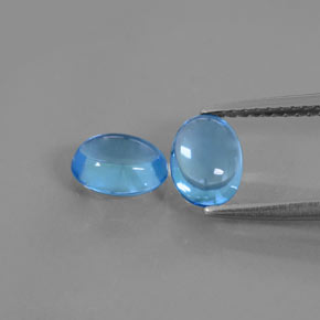 2.12캐럿 천연 스위스 블루 토파즈 보석, 타원형 컷, 7×5.1 mm, 투명한